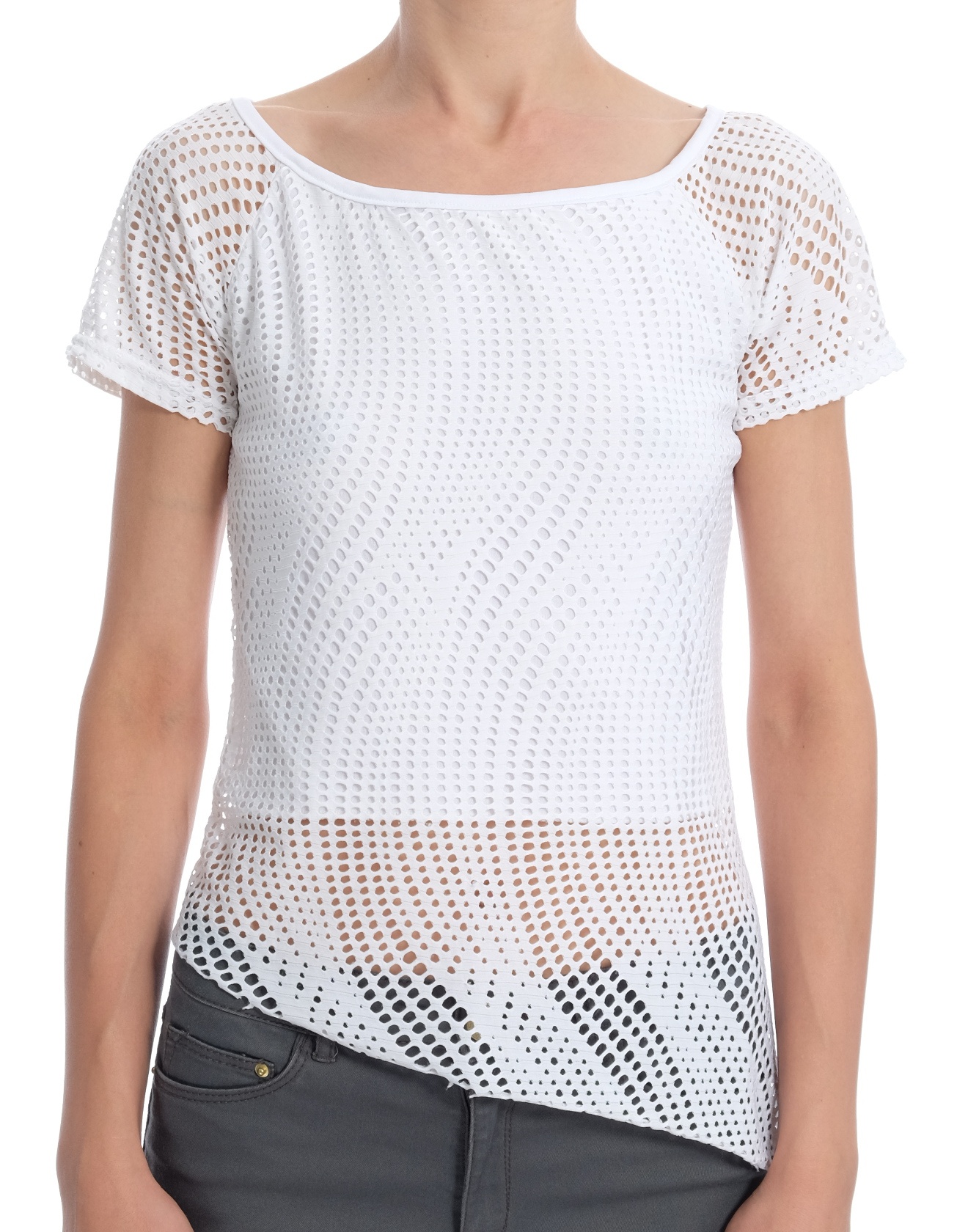 Дамска блуза с къс ръкав