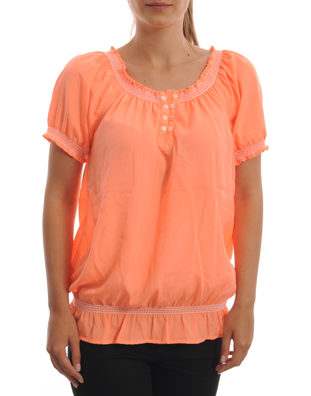 Дамска блуза с къс ръкав