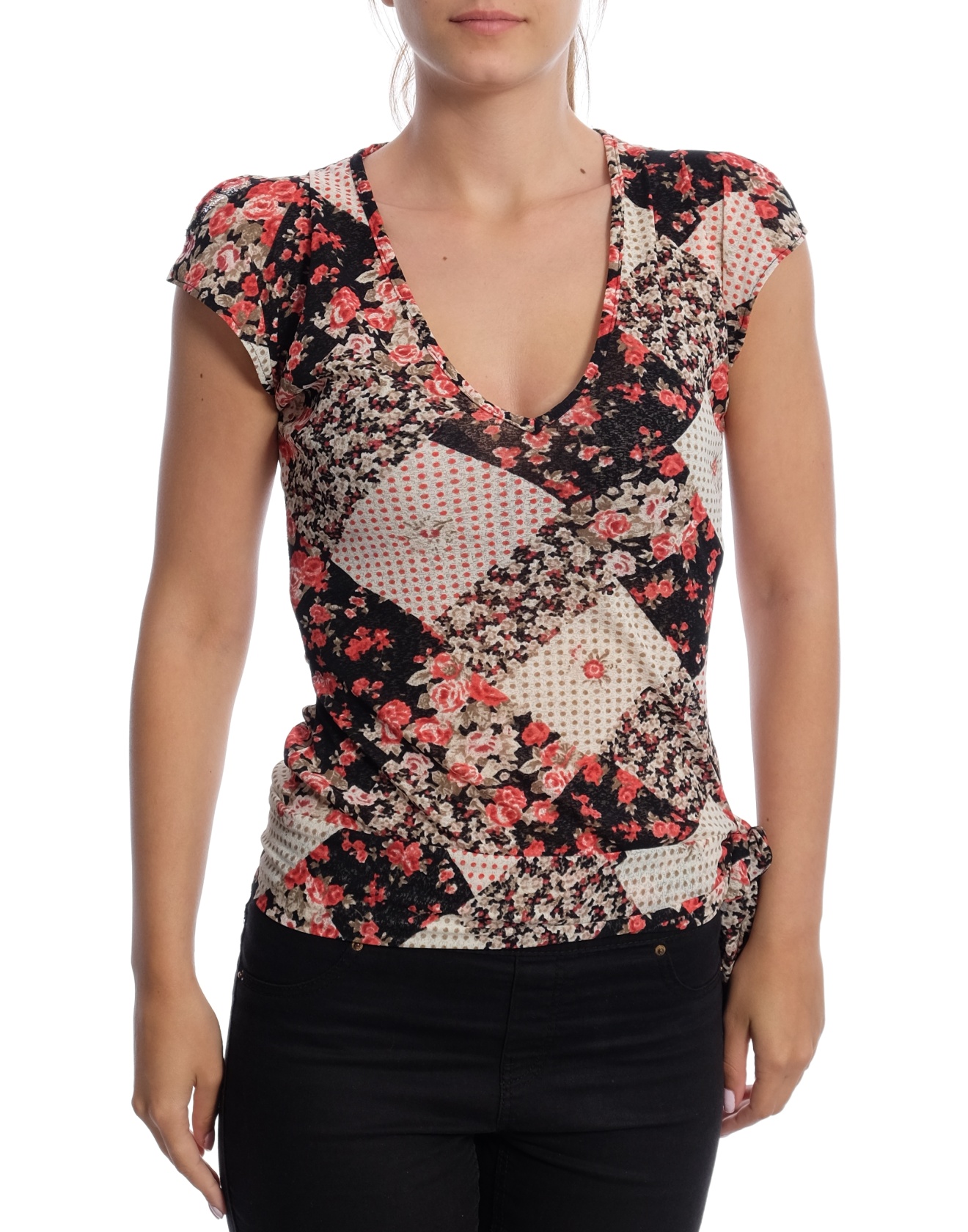 Дамска блуза с къс ръкав