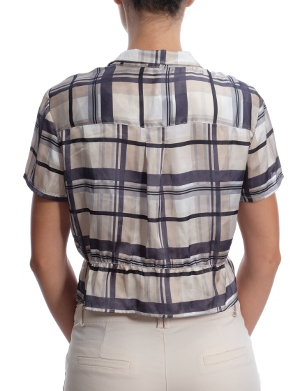 Дамска риза с къс ръкав MANGO