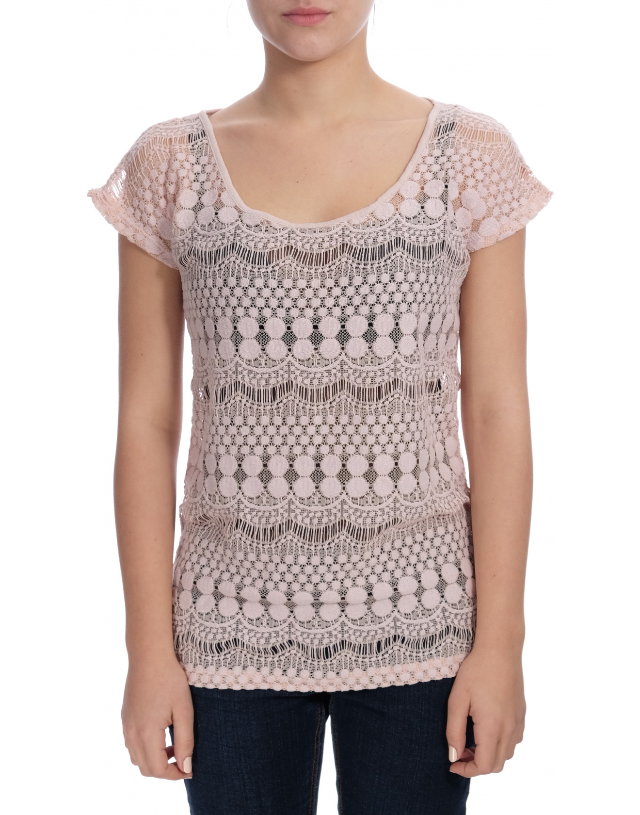 Дамска блуза с къс ръкав