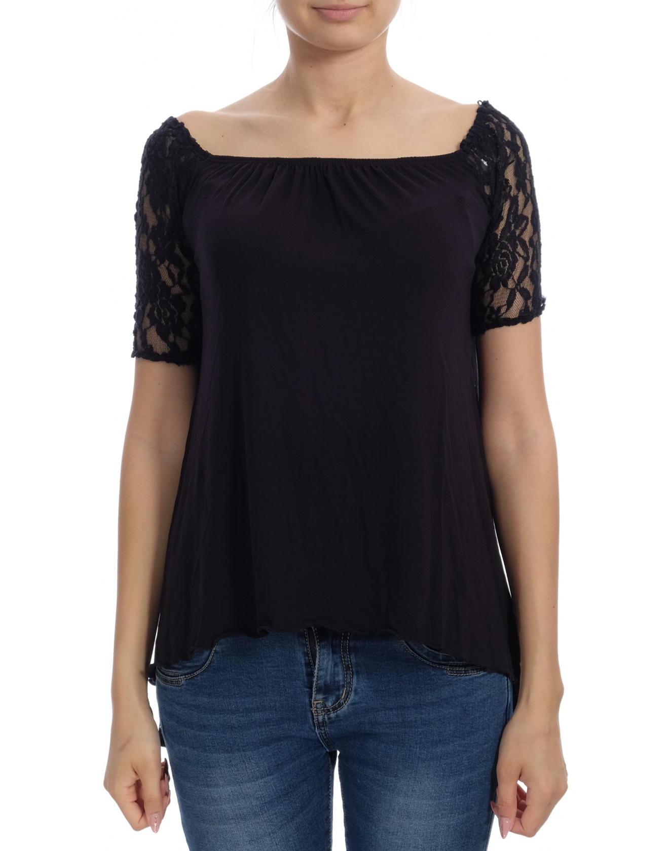 Дамска блуза с къс ръкав Bershka