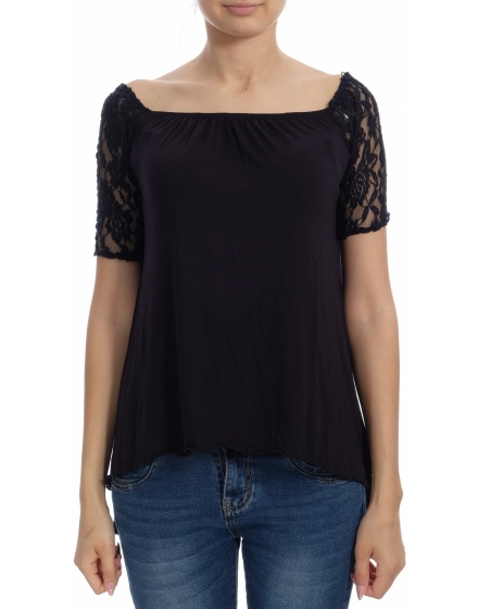 Дамска блуза с къс ръкав Bershka