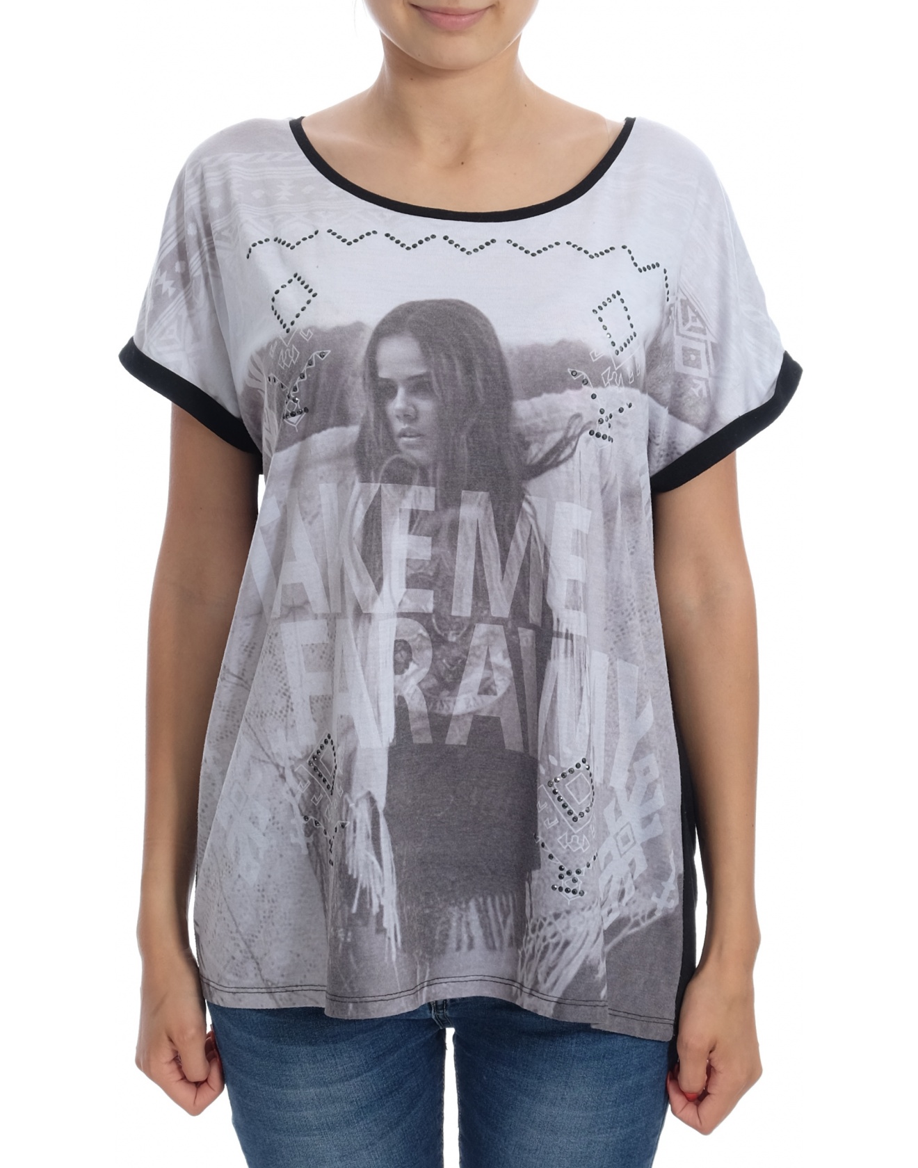 Дамска блуза с къс ръкав