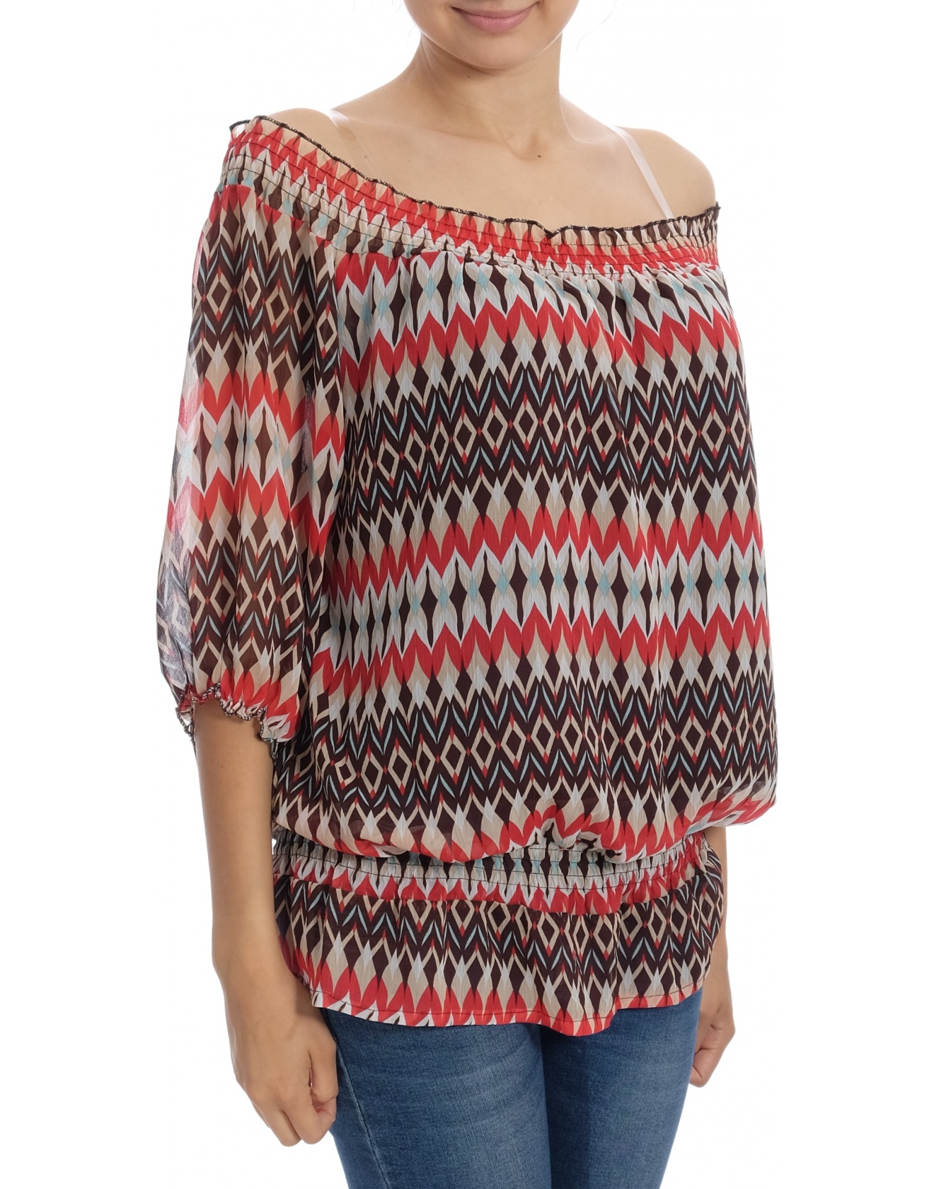 Дамска блуза с къс ръкав