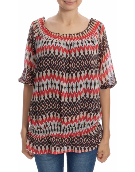 Дамска блуза с къс ръкав