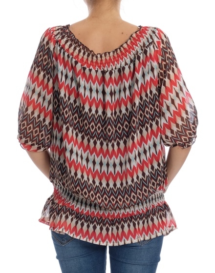 Дамска блуза с къс ръкав