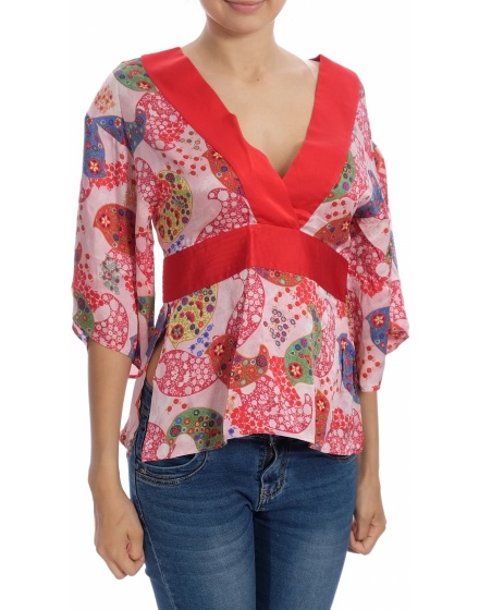 Дамска блуза с къс ръкав Pedro del Hierro