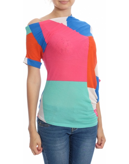 Дамска блуза с къс ръкав