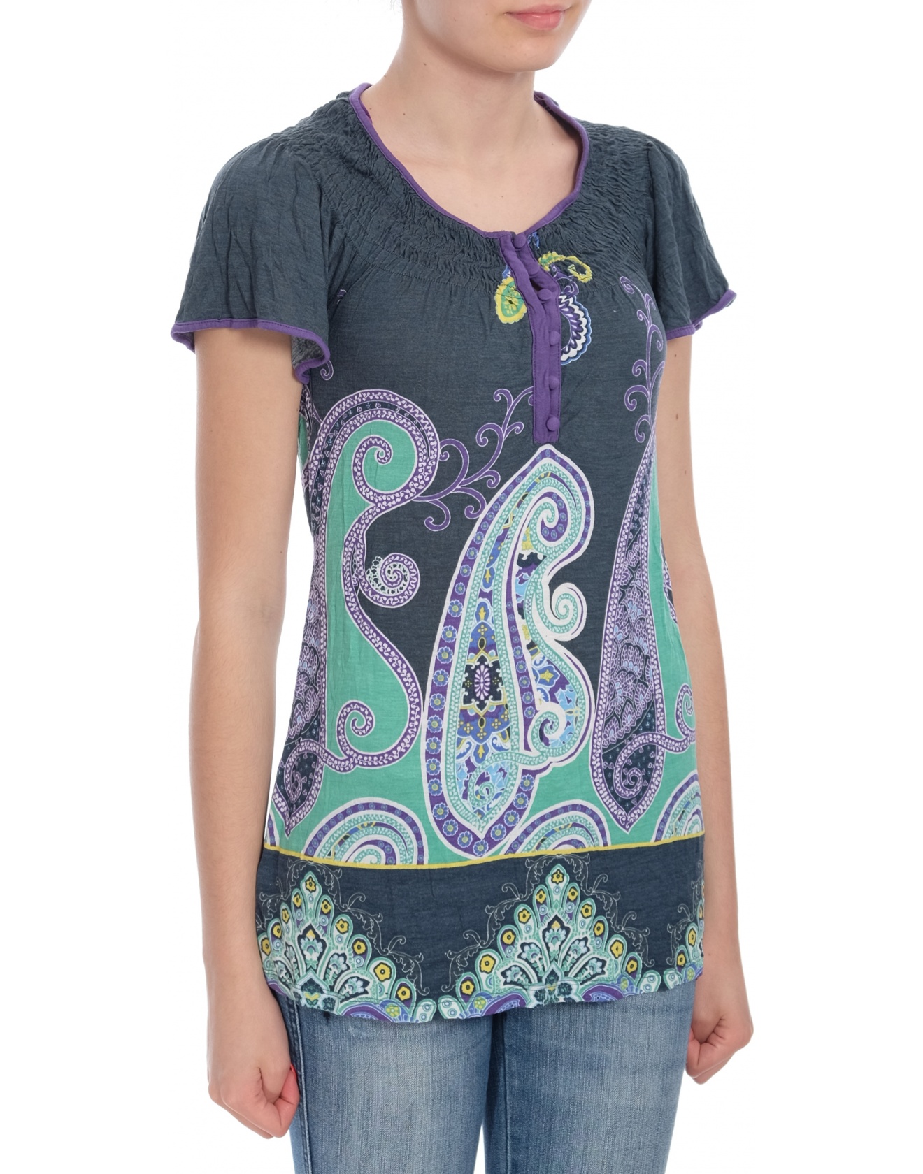 Дамска блуза с къс ръкав ZARA