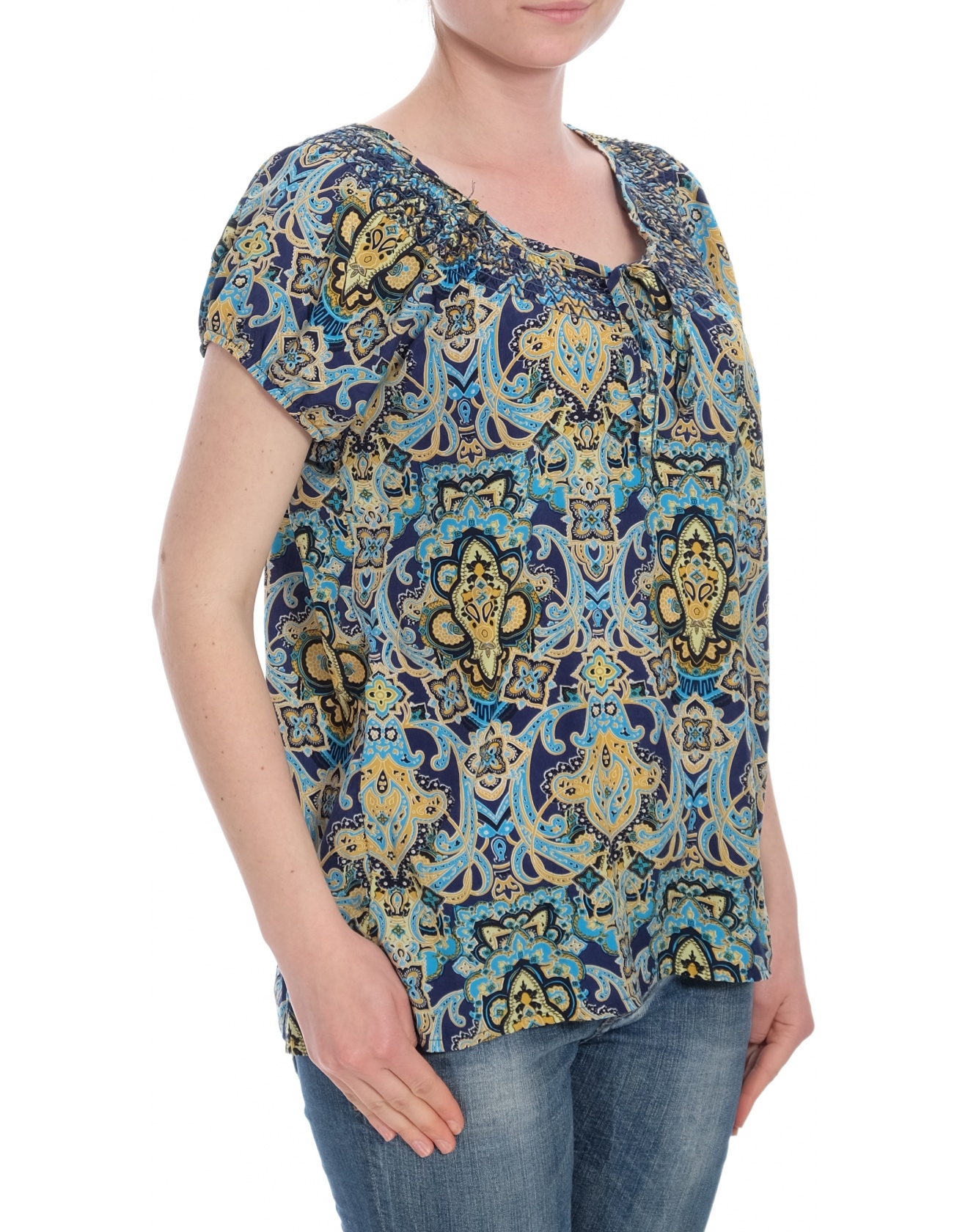 Дамска блуза с къс ръкав