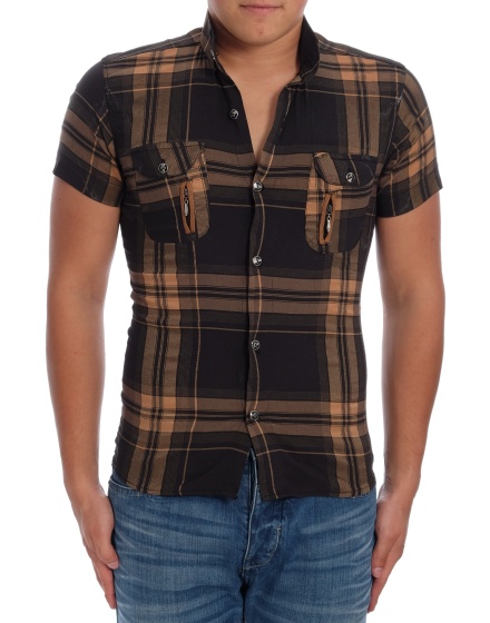 Мъжка риза с къс ръкав Afingo