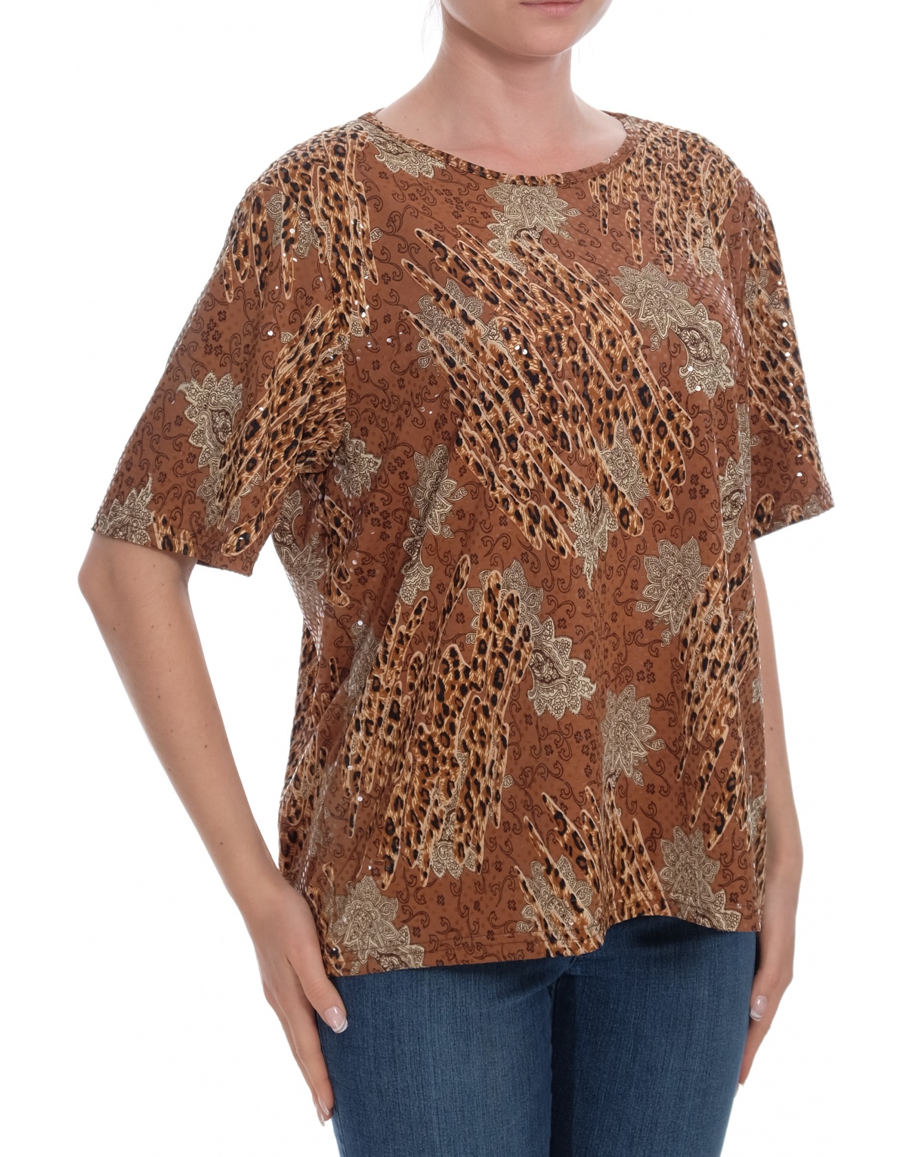 Дамска блуза с къс ръкав