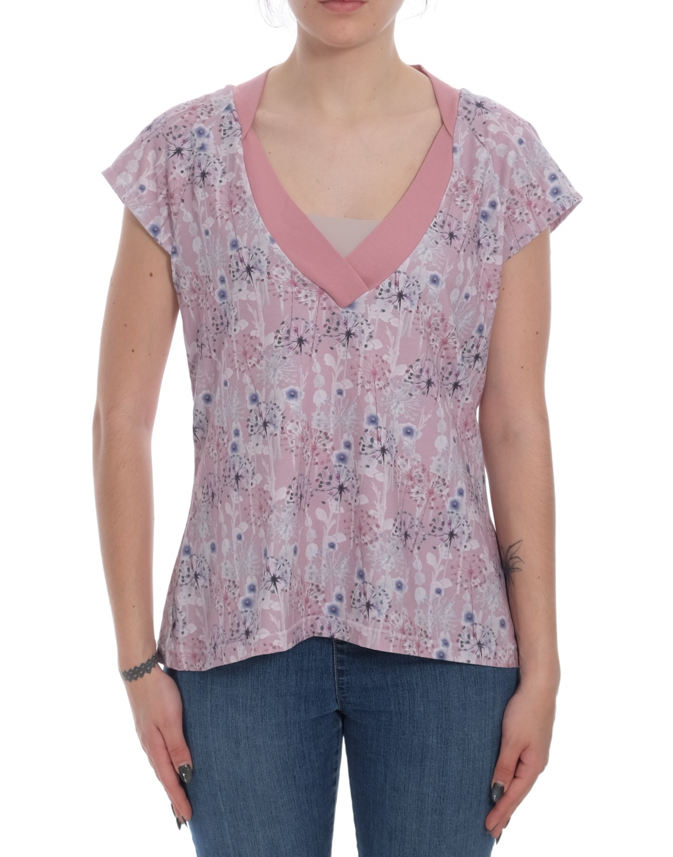 Дамска блуза с къс ръкав